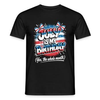 In July Birthday - Men's T-Shirt - black - Front - AI Model Male 178 light (178cm)