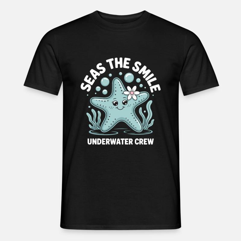 Süßes Seestern Design - Männer T-Shirt - Schwarz