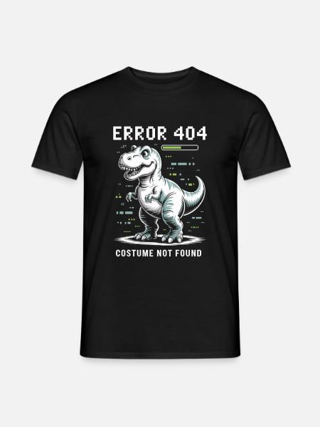 Fout 404 kostuum niet gevonden dino - Heren T-shirt - zwart