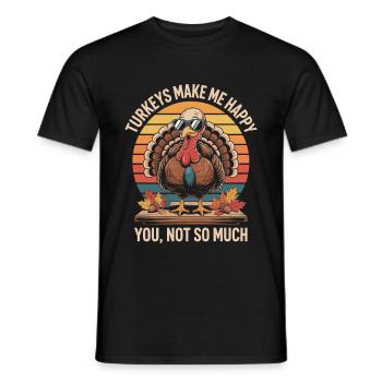 Witziges Thanksgiving Design mit Truthahn - Männer T-Shirt - Schwarz - Vorne - AI Model Male 178 light (178cm)