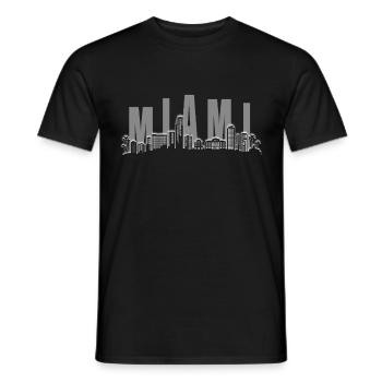 Miami Skyline - Männer T-Shirt - Schwarz - Vorne - AI Model Male 178 light (178cm)