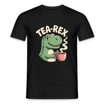 Funny tea design with Tea rex - Men's T-Shirt - black - Front - AI Model Male 178 light (178cm)