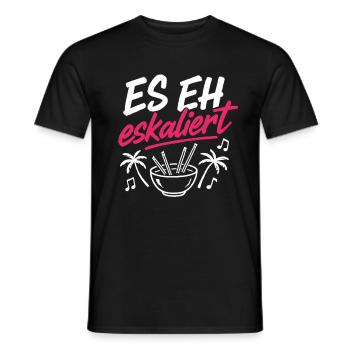Mallorca Party Spruch Es Eskaliert Eh Malle - Männer T-Shirt - Schwarz - Vorne - AI Model Male 178 light (178cm)