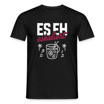 Mallorca Party Spruch Es Eskaliert Eh Malle - Männer T-Shirt - Schwarz - Vorne - AI Model Male 178 light (178cm)
