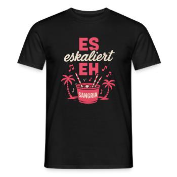 Mallorca Party Spruch Es Eskaliert Eh Malle - Männer T-Shirt - Schwarz - Vorne - AI Model Male 178 light (178cm)