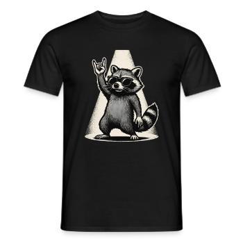 Rock Musique raton laveur Drôle Humour Idée cadeau - T-shirt homme - noir - Devant - AI Model Male 178 light (178cm)