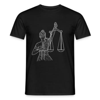 Zodiac Libra white - Men's T-Shirt - black - Front - AI Model Male 178 light (178cm)
