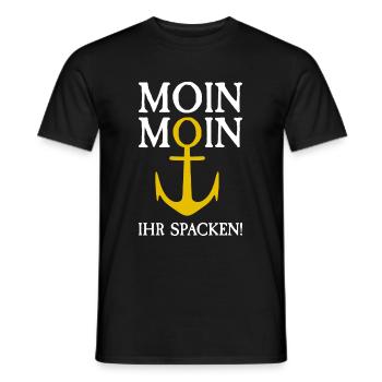 Moin Moin your jerking | Anchor North Germany - Men's T-Shirt - black - Front - AI Model Male 178 light (178cm)