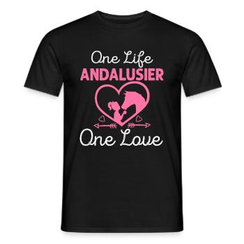 Lustiges Andalusier Pferd Pferde Reiten Geschenk - Männer T-Shirt - Schwarz - Vorne - AI Model Male 178 light (178cm)