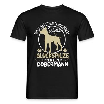 Lustiges Dobermann Hund Spruch Damen Herren - Männer T-Shirt - Schwarz - Vorne - AI Model Male 178 light (178cm)