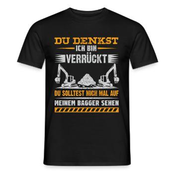 Lustiges Baggerfahrer Bagger Baggerführer baggern - Männer T-Shirt - Schwarz - Vorne - AI Model Male 178 light (178cm)