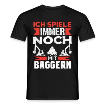 Baggerfahrer Bagger baggern · Ich noch mit Baggern - Männer T-Shirt - Schwarz - Vorne - AI Model Male 178 light (178cm)