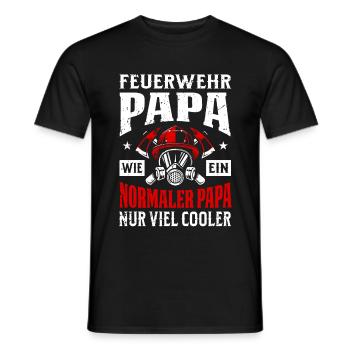Freiwillige Feuerwehr Feuerwehrmann · Papa - Männer T-Shirt - Schwarz - Vorne - AI Model Male 178 light (178cm)