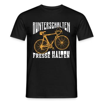 Runterschalten Fresse Halten - Männer T-Shirt - Schwarz - Vorne - AI Model Male 178 light (178cm)