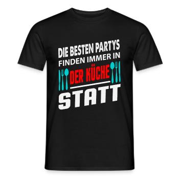 Die Besten Partys Finden Immer In Der Küche Statt - Männer T-Shirt - Schwarz - Vorne - AI Model Male 178 light (178cm)