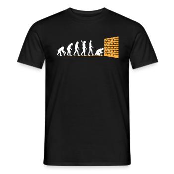 Evolution du maçon - T-shirt homme - noir - Devant - AI Model Male 178 light (178cm)