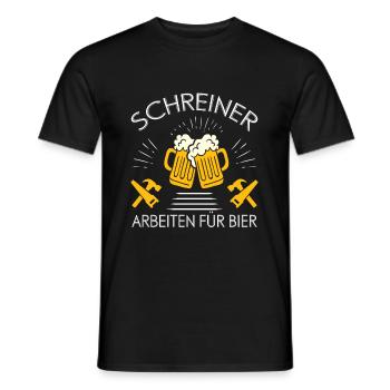 Schreiner Arbeiten Für Bier - Männer T-Shirt - Schwarz - Vorne - AI Model Male 178 light (178cm)
