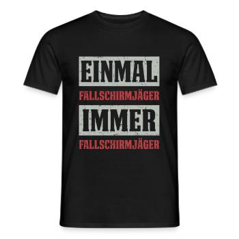 EINMAL FALLSCHIRMJÄGER IMMER FALLSCHIRMJÄGER - Männer T-Shirt - Schwarz - Vorne - AI Model Male 178 light (178cm)