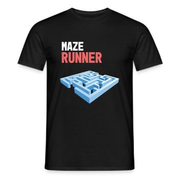 MAZE Labyrinth RUNNER race 2 jog parkour - T-shirt homme - noir - Devant - AI Model Male 178 light (178cm)