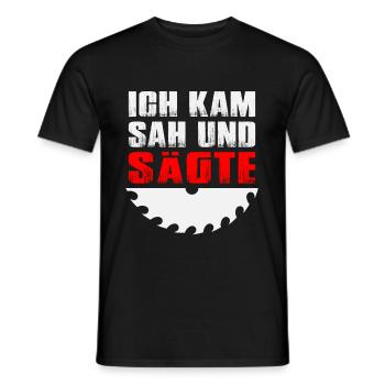 Ich Kam Sah und Sägte - Männer T-Shirt - Schwarz - Vorne - AI Model Male 178 light (178cm)
