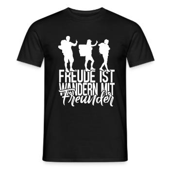 Freude Ist Wandern Mit Freunden - Männer T-Shirt - Schwarz - Vorne - AI Model Male 178 light (178cm)