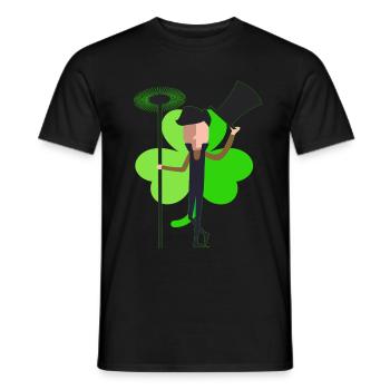 Chimney sweep shamrock - Men's T-Shirt - black - Front - AI Model Male 178 light (178cm)