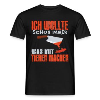 ich wollte schon immer was mit tieren machen - Männer T-Shirt - Schwarz - Vorne - AI Model Male 178 light (178cm)