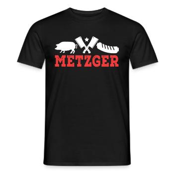 Metzger - Männer T-Shirt - Schwarz - Vorne - AI Model Male 178 light (178cm)