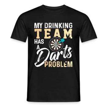 Darts Dart Dartboard Bullseye Dart Arrow Gift - Men's T-Shirt - black - Front - AI Model Male 178 light (178cm)