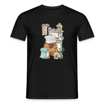 Pomeranian Teddy Pom Shirt and Accessories - Men's T-Shirt - black - Front - AI Model Male 178 light (178cm)