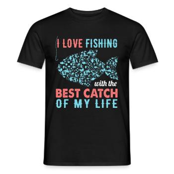 Pêche pêcheur pêche pêcheur poisson canne à pêche cadeau - T-shirt homme - noir - Devant - AI Model Male 178 light (178cm)