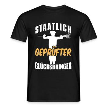 Staatlich Geprüfter Glücksbringer - Männer T-Shirt - Schwarz - Vorne - AI Model Male 178 light (178cm)