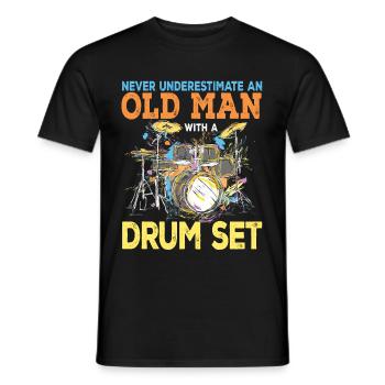 Drums drummer drummer drum gift - Men's T-Shirt - black - Front - AI Model Male 178 light (178cm)