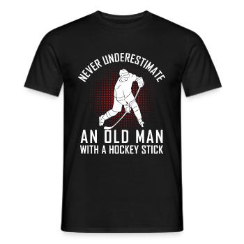 Hockey Hockey Hockey Hockey Hockey Racket Gift - Men's T-Shirt - black - Front - AI Model Male 178 light (178cm)