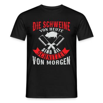 Metzger Fleischer Fleisch Fleischerei Geschenk - Männer T-Shirt - Schwarz - Vorne - AI Model Male 178 light (178cm)