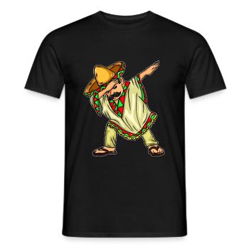 Dabbing Mexikaner Aztec mit Sombrero und Poncho - Männer T-Shirt - Schwarz - Vorne - AI Model Male 178 light (178cm)