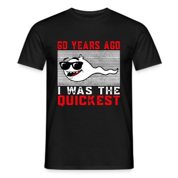 Vor 60 Jahren war ich der Schnellste 60.Geb - Männer T-Shirt - Schwarz - Vorne - AI Model Male 178 light (178cm)