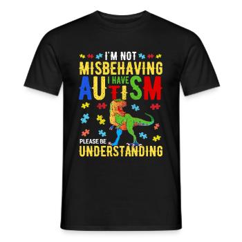 Autisme - T-shirt homme - noir - Devant - AI Model Male 178 light (178cm)