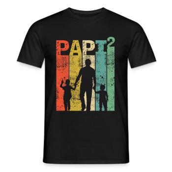 Papi Zwilling Vater von Zwillingen Papa Vatertag - Männer T-Shirt - Schwarz - Vorne - AI Model Male 178 light (178cm)