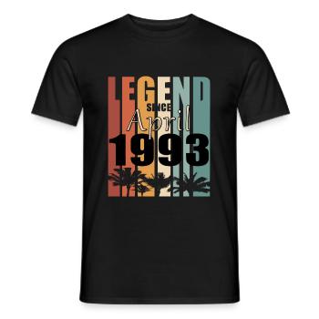 Légende 1993 Avril né Vintage Spruch - T-shirt homme - noir - Devant - AI Model Male 178 light (178cm)