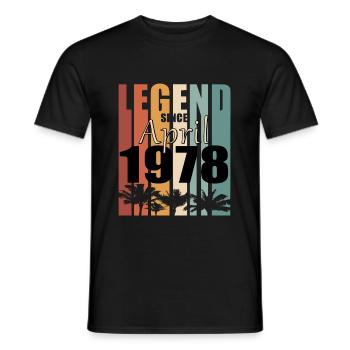 Legende geboren 1978 April Jahrgang - Männer T-Shirt - Schwarz - Vorne - AI Model Male 178 light (178cm)