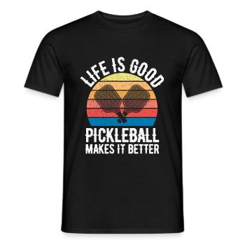 Pickleball - Men's T-Shirt - black - Front - AI Model Male 178 light (178cm)