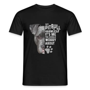 Pitbull - Men's T-Shirt - black - Front - AI Model Male 178 light (178cm)