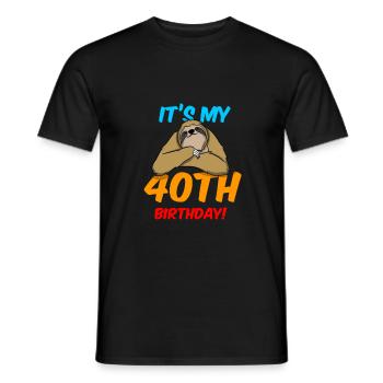 40. Geburtstag 40 Jahre alt Faultier - Männer T-Shirt - Schwarz - Vorne - AI Model Male 178 light (178cm)