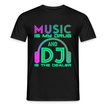 DISC JOCKEY - Men's T-Shirt - black - Front - AI Model Male 178 light (178cm)