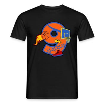 Basketball 9. Geburtstagsparty Nummer 9 - 9 Jahre - Männer T-Shirt - Schwarz - Vorne - AI Model Male 178 light (178cm)