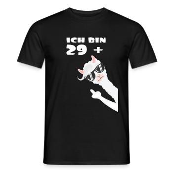 Ich bin 29 plus Lama Alpaka - Männer T-Shirt - Schwarz - Vorne - AI Model Male 178 light (178cm)
