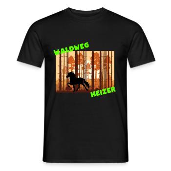Forest path heater Tölt Iceland Icelandic pony horse - Men's T-Shirt - black - Front - AI Model Male 178 light (178cm)
