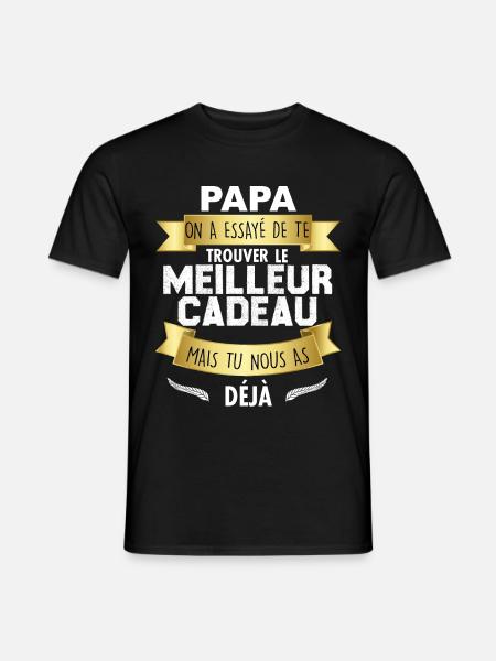 papa cadeau anniversaire - T-shirt homme - noir