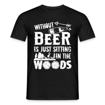 Camping Without Beer - Men's T-Shirt - black - Front - AI Model Male 178 light (178cm)
